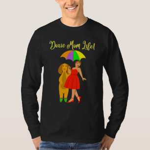 Cute Funny Casual Dachshund Dog Walking Novelty T-shirt