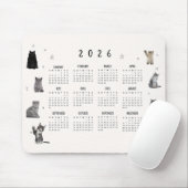 Cute Funny Cat 2026 Calendar Muismat (Met muis)