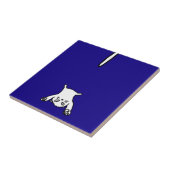 Cute&Funny Cat Doodle op Blue Tegeltje (Zijkant)