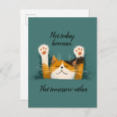 Cute Funny Cat Nap Aankondigingskaart (Voorkant / Achterkant)