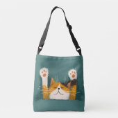 Cute Funny Cat Nap Crossbody Tas (Achterkant)
