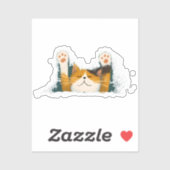 Cute Funny Cat Nap Sticker (Vel)