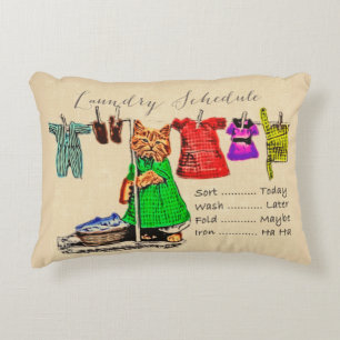 Cute Funny Cat Pet Dierenvriend Laundry Schedule Accent Kussen