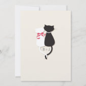 Cute Funny Cats Bride Groom Wedding Invitation Kaart (Achterkant)