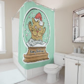 Cute Funny Chat de Noël rideau de douche (En situation)