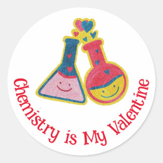 Cute Funny Chemist Valentijnsdag Chemistry Class Ronde Sticker