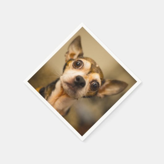 Cute & Funny Chihuahua Chig serviettes en papier (Coin)