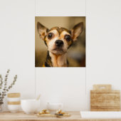 Cute & Funny Chihuahua Close-up poster (Keuken)