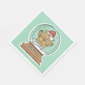 Cute Funny Christmas Chat serviettes en papier (Coin)