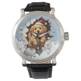 Cute Funny Christmas Doggy Horloge