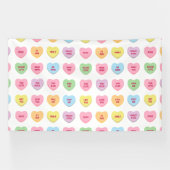 Cute funny conversation hearts feest achtergrond spandoek (Horizontaal)