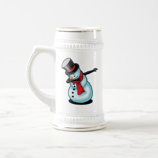 Cute & Funny Dabbing Snowman Xmas Winter Gift Bierpul (Links)