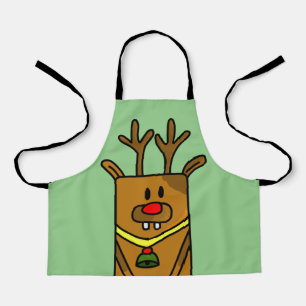 Cute Funny Deer Drager Green Kerstmis Kinder Schort
