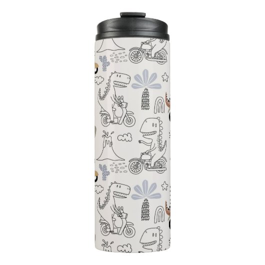 Cute Funny Dinosaur Pattern Thermosbeker (Voorkant)