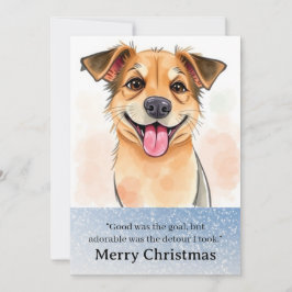 Cute Funny Dog Christmas Card Feestdagenkaart