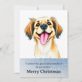 Cute Funny Dog Christmas Card Feestdagenkaart