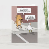 Cute, Funny Dog en Chicken on Road Birthday Kaart (Voorkant)