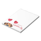Cute Funny Dog Heart Headband Valentijnsdag Notitieblok (Gedraaid)