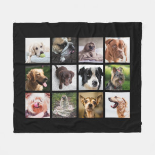 Cute & Funny Dogs Photo Collage fleece deken