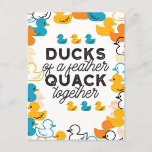 Cute Funny Ducks Puns Quote Briefkaart