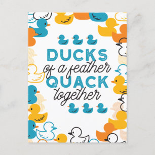 Cute Funny Ducks Puns Quote Briefkaart
