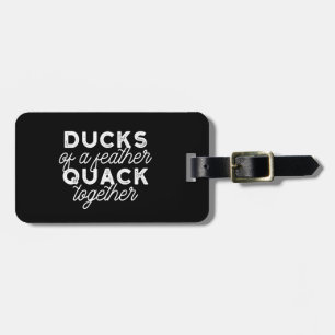 Cute Funny Ducks Puns Quote II Black Ver Bagagelabel