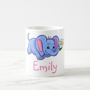 Cute Funny Elephant Flower Oerwoud Animal Kinder N Koffiemok