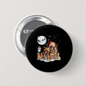 Cute Funny English Bulldog Christmas Lights Santa Ronde Button 5,7 Cm (Voorkant /achterkant)