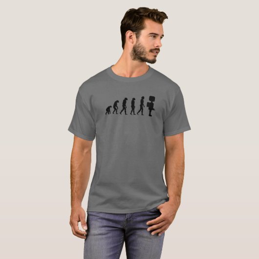 Cute Funny Evolution to Robot Machine Electronics T-shirt (Voorkant volledig)