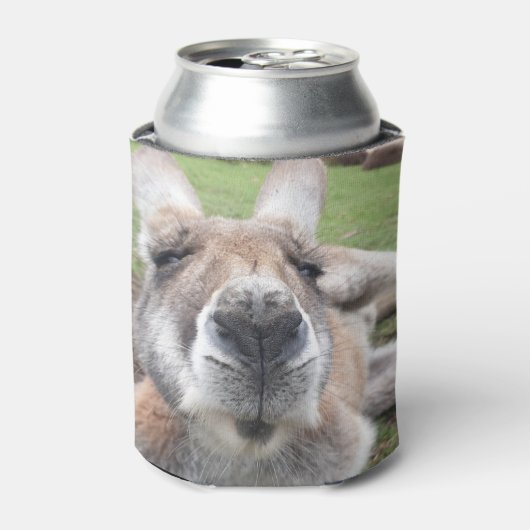 Cute Funny Face Australia Kangaroo Beer Blikjeskoeler (Blikje Voorkant)