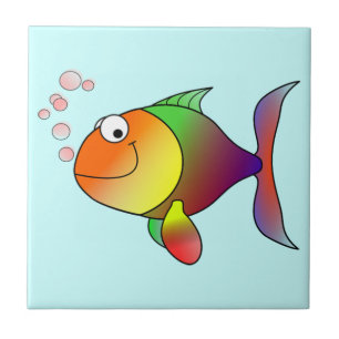 Cute Funny Fish - Colorful Tegeltje