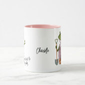 Cute Funny Frog Gardening Persoonlijke naam Mok (Midden)