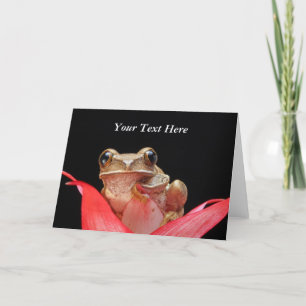 Cute, Funny Frog in Lily - Wenskaart Sjabloon