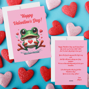 Cute Funny Frog Love Hearts Valentines Carte