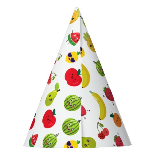Cute Funny Fruit Birthday Paper Party Hats Feesthoedjes (Achterkant)