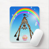 Cute, Funny Giraffe, Cupcake & Rainbow Muismat (Met muis)