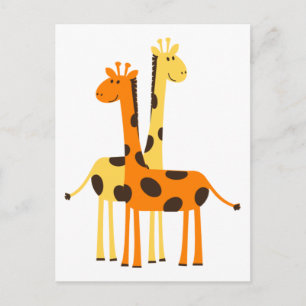 Cute Funny Giraffe Pair Briefkaart