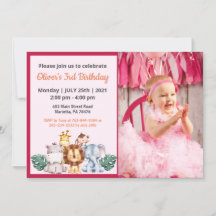 Cute Funny | Girls Photo Birthday Invitation