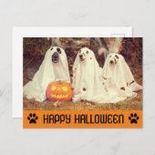 Cute Funny Halloween Ghost Dog Briefkaart (Voorkant / Achterkant)