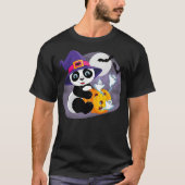 Cute, Funny Halloween Panda Witch with a Pumpkin T-shirt (Voorkant)