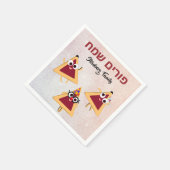 Cute Funny Hamentash Hebrew Happy Purim Servet (Hoek)