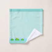 Cute Funny Happy Frogs sur Bleu clair serviette de (Gant de toilette)