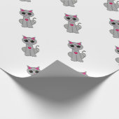 Cute Funny Happy Grey Cat Cadeaupapier (Hoek)