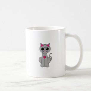 Cute Funny Happy Grey Cat Koffiemok