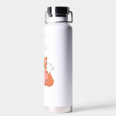 Cute Funny Happy Little Fox die een warm water vas Waterfles (Achterkant)