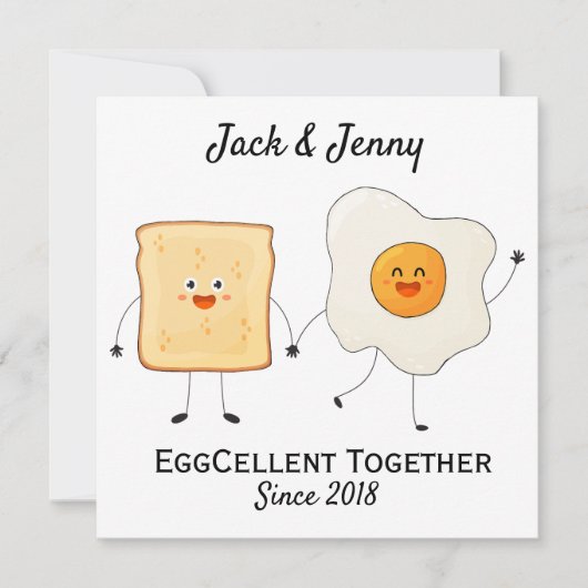 Cute Funny Happy Toast Eggcelent Samen (Voorkant)
