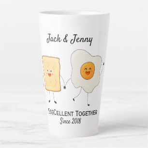 Cute Funny Happy Toast Eggcelent Samen Latte Mok