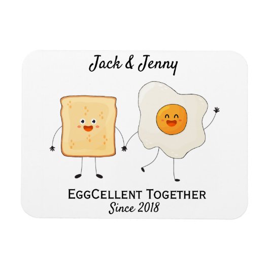 Cute Funny Happy Toast Eggcelent Samen Magneet (Horizontaal)