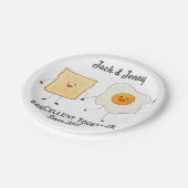 Cute Funny Happy Toast Eggcelent Samen Papieren Bordje (Gekanteld)