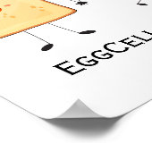 Cute Funny Happy Toast Eggcelent Samen Poster (Hoek)